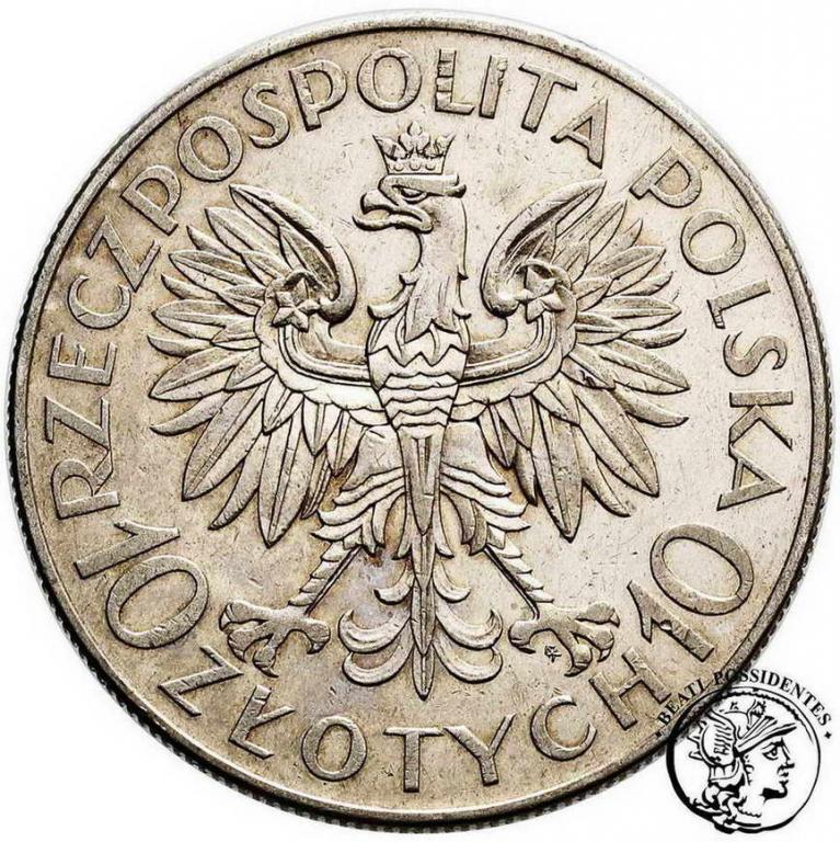 Polska II RP 10 złotych 1933 Sobieski st.2-/3+