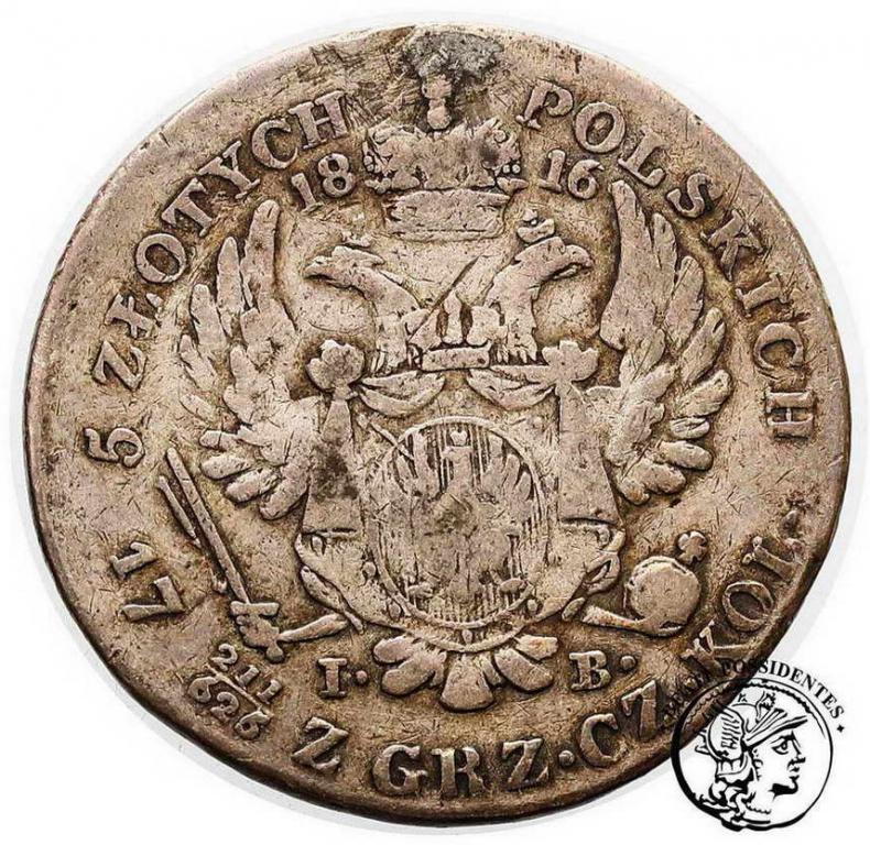 Polska Alexander I 5 złotych 1816 IB st.3-