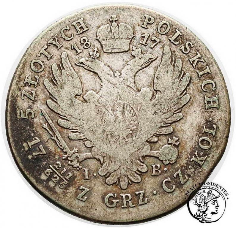 Polska Alexander I 5 złotych 1817 IB st.3-
