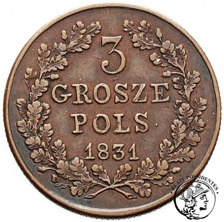Polska Powstanie Listopadowe 3 grosze 1831 st.3+