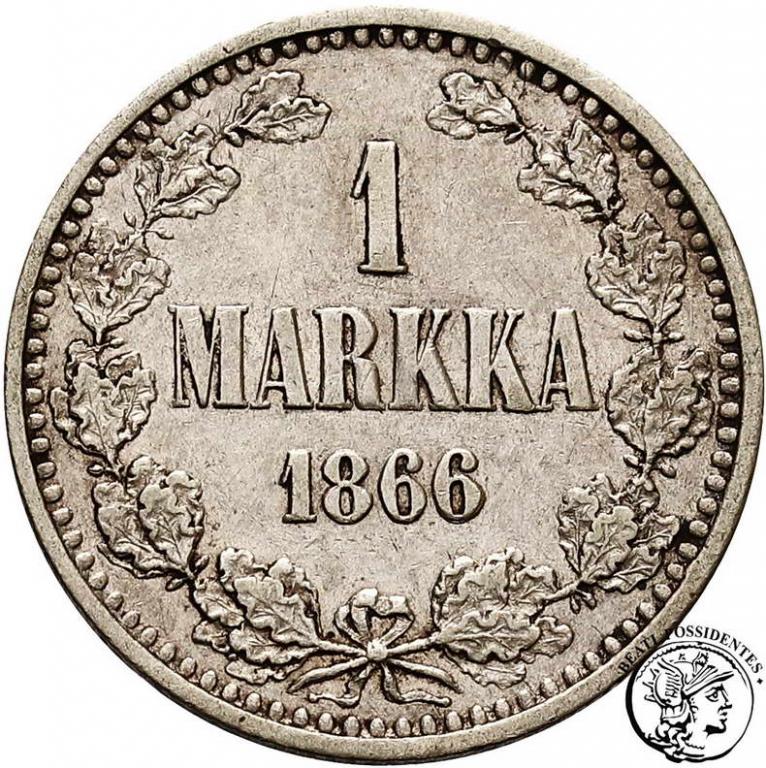 Rosja / Finlandia Alexander II 1 Markka 1866 st. 3