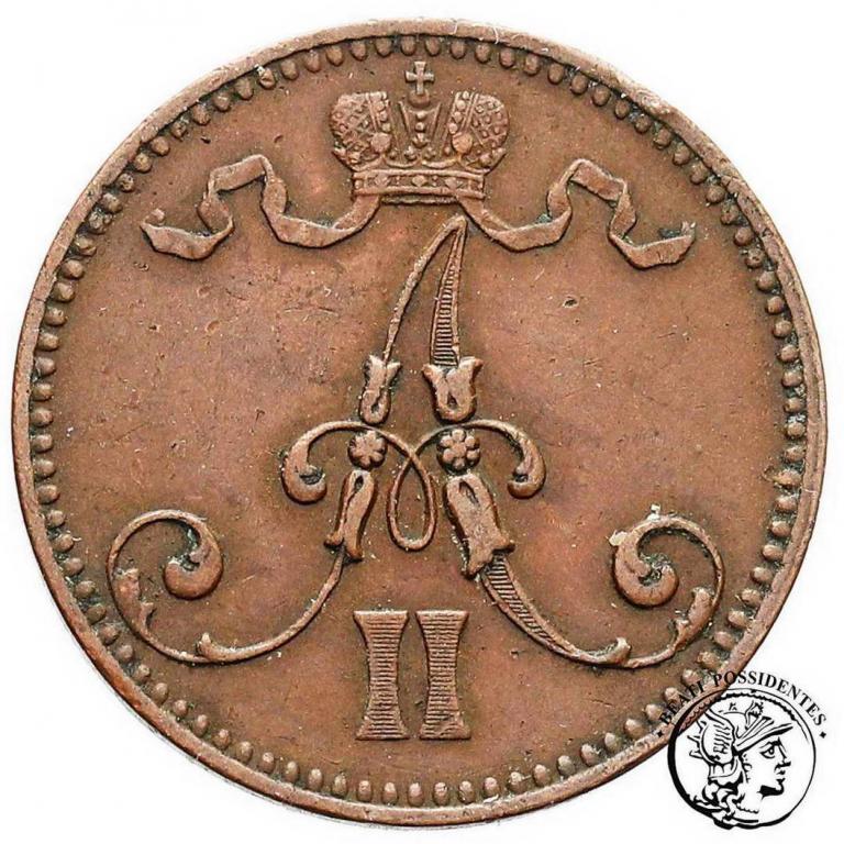 Rosja / Finlandia Alexander II 5 Pennia 1865 st. 3