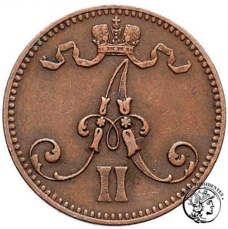 Rosja / Finlandia Alexander II 5 Pennia 1866 st.3+