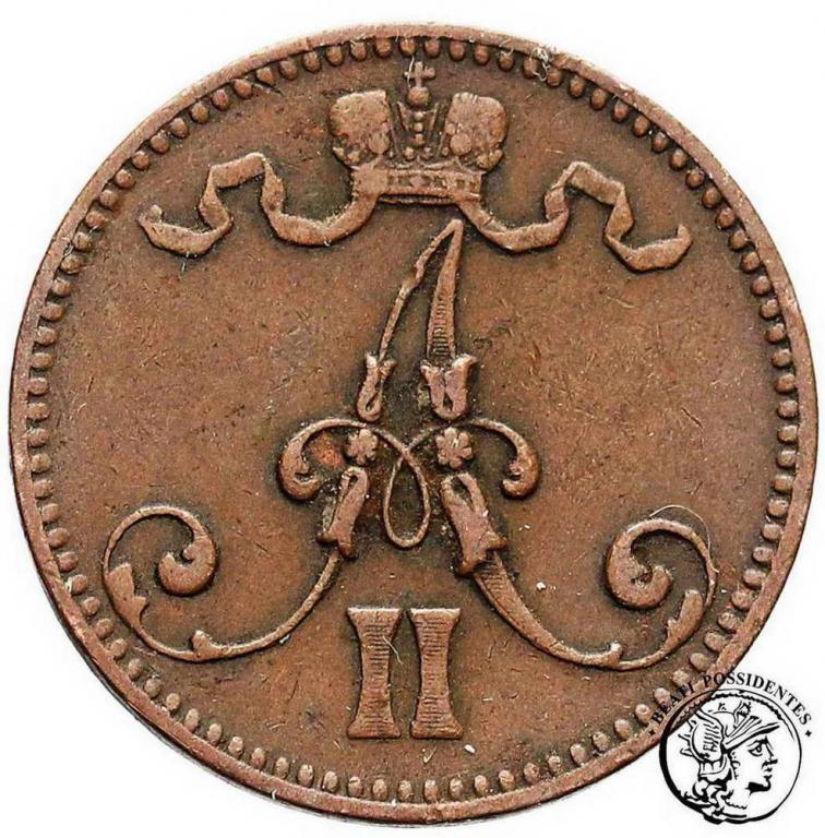 Rosja / Finlandia Alexander II 5 Pennia 1866 st.3
