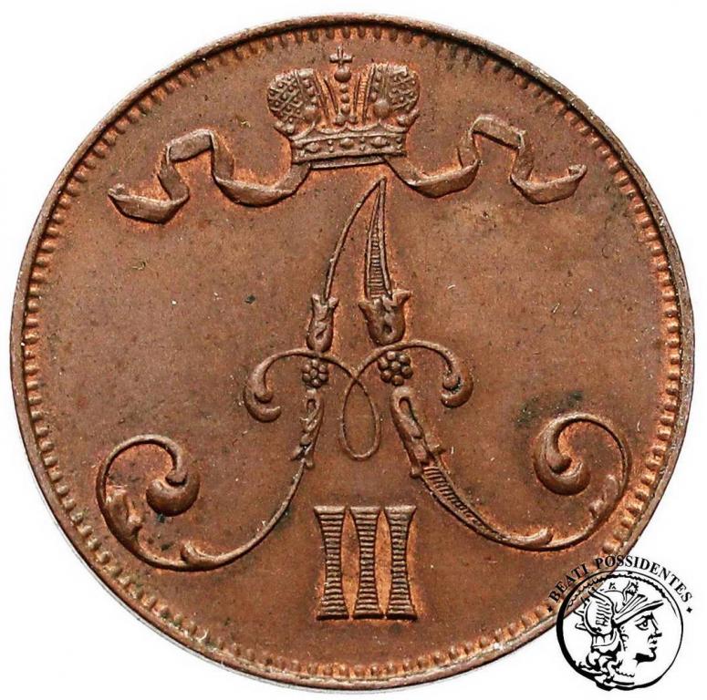 Rosja / Finlandia Alexander III 5 Pennia 1888 st.2