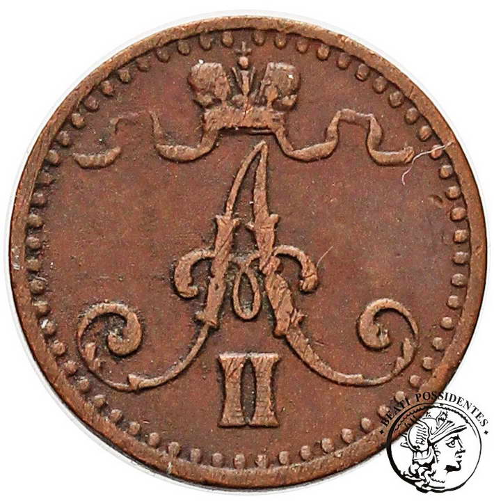 Rosja /Finlandia Alexander II 1 Pennia 1865 st.3+