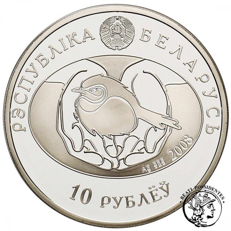 Białoruś 10 Rubli 2008 czapla st.L