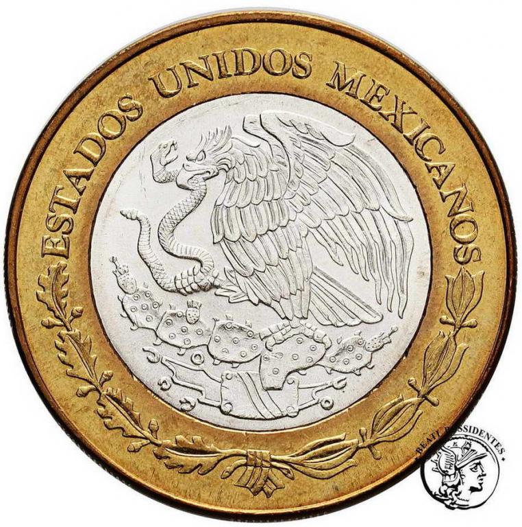 Meksyk 100 Pesos 2005 bimetal SREBRO st.2+