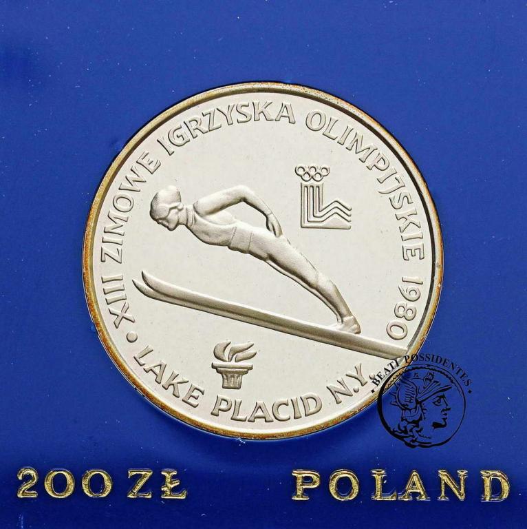 Polska PRL 200 złotych 1980 Lake Placid znicz st.L