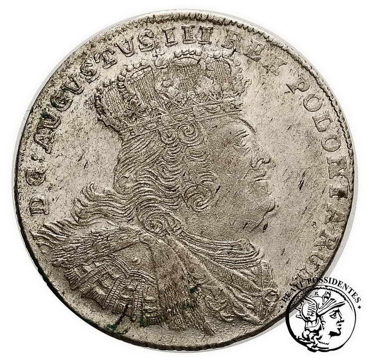 Polska August III Sas ort koronny 1755 st. 2+