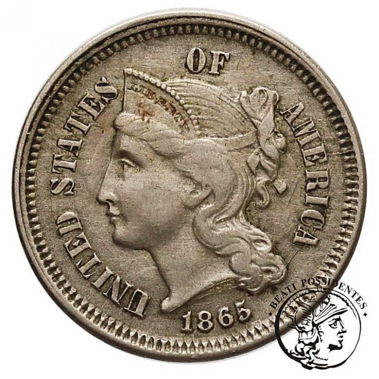 USA 3 Centy 1865 st.3+