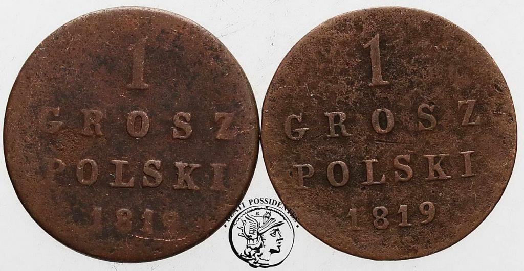 Polska Alexander I grosz 1819 lot 2 szt st. 3-/4