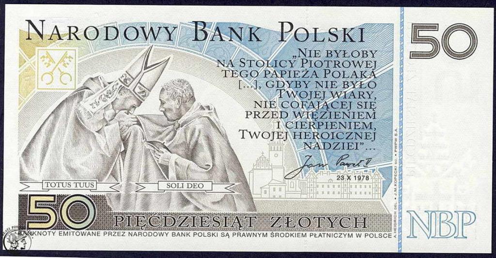 Polska 50 złotych 2005 Jan Paweł II st. 1