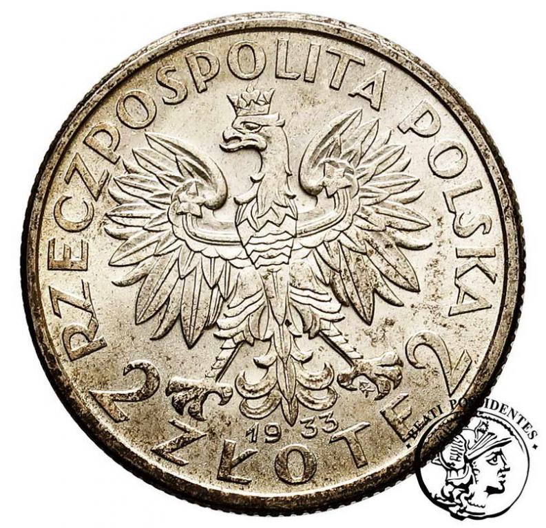 Polska II RP 2 złote 1933 głowa kobiety st.2