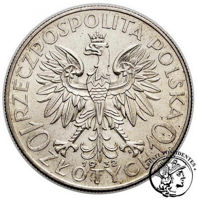 Polska II RP 10 złotych 1932 głowa kobiety st.2-