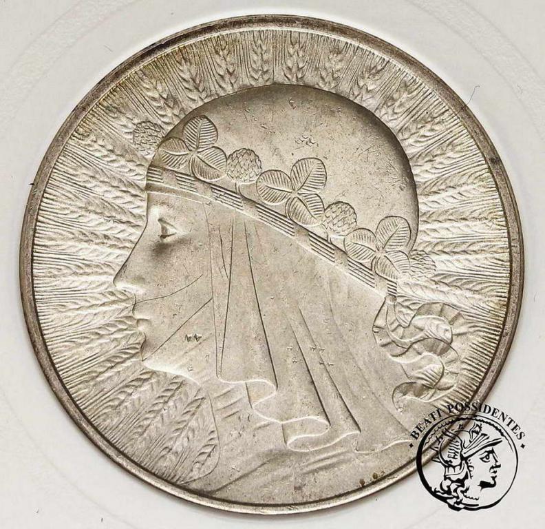 10 złotych 1932 głowa kobiety bez znaku PCG MS63