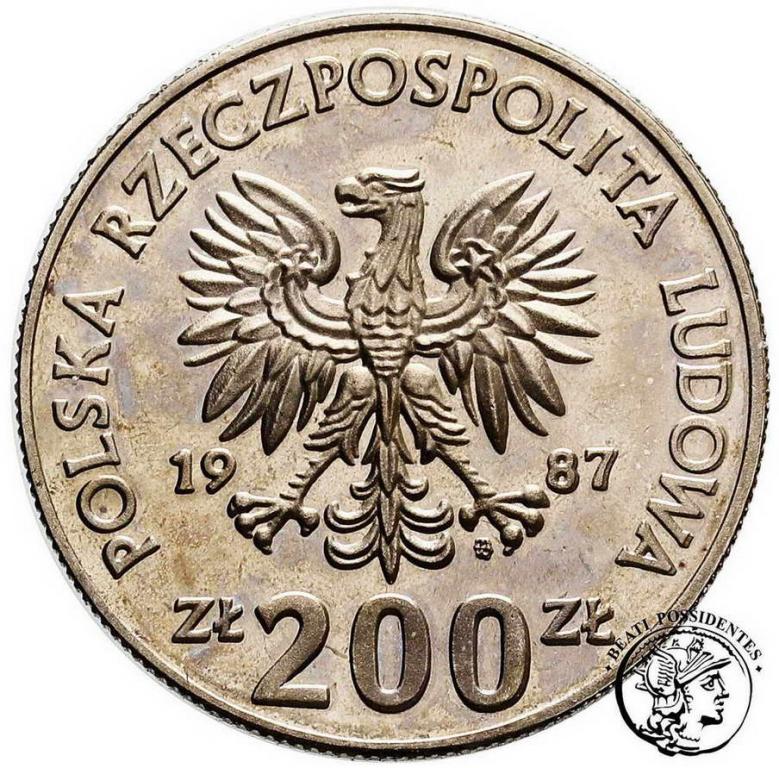 PRÓBA Nikiel 200 złotych 1987 Tenisistka st.L/L-