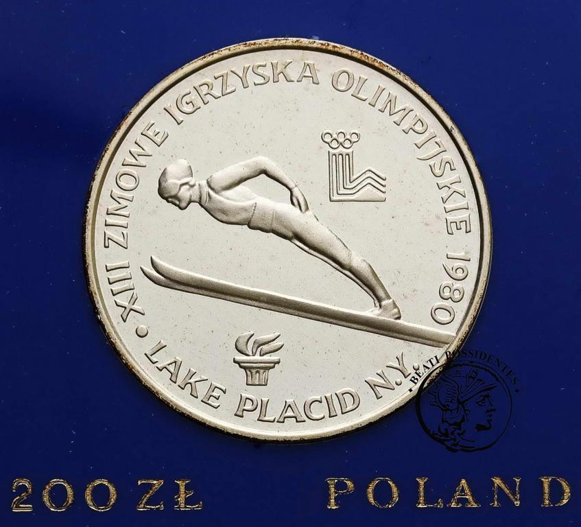 Polska PRL 200 złotych 1980 Lake Placid znicz st.L