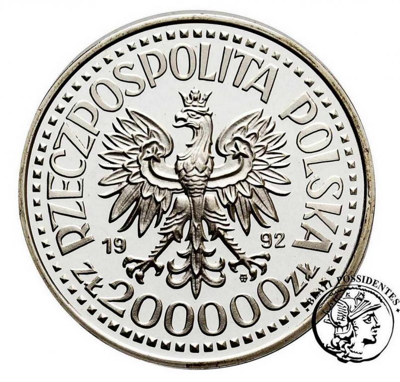 III RP 200 000 złotych 1992 Warneńczyk półp st.L