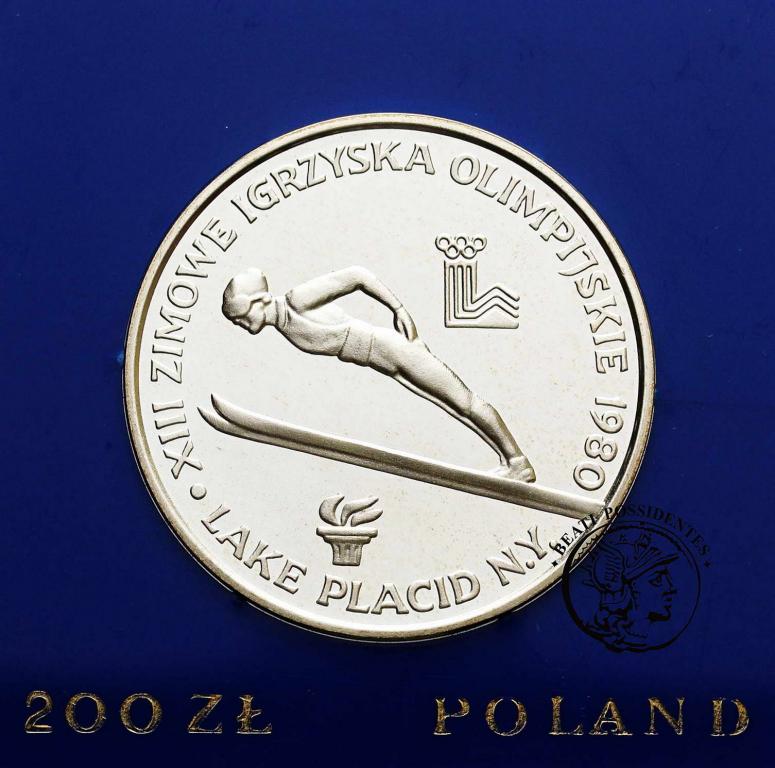 PRL 200 złotych 1980 Lake Placid znicz st.L