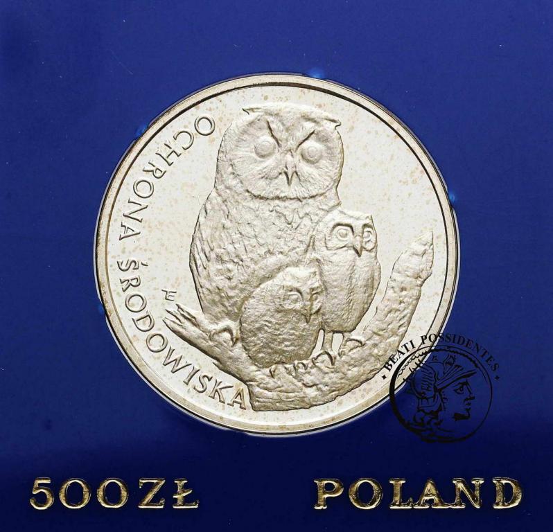 PRL 500 złotych 1986 Sowa z młodymi st. L