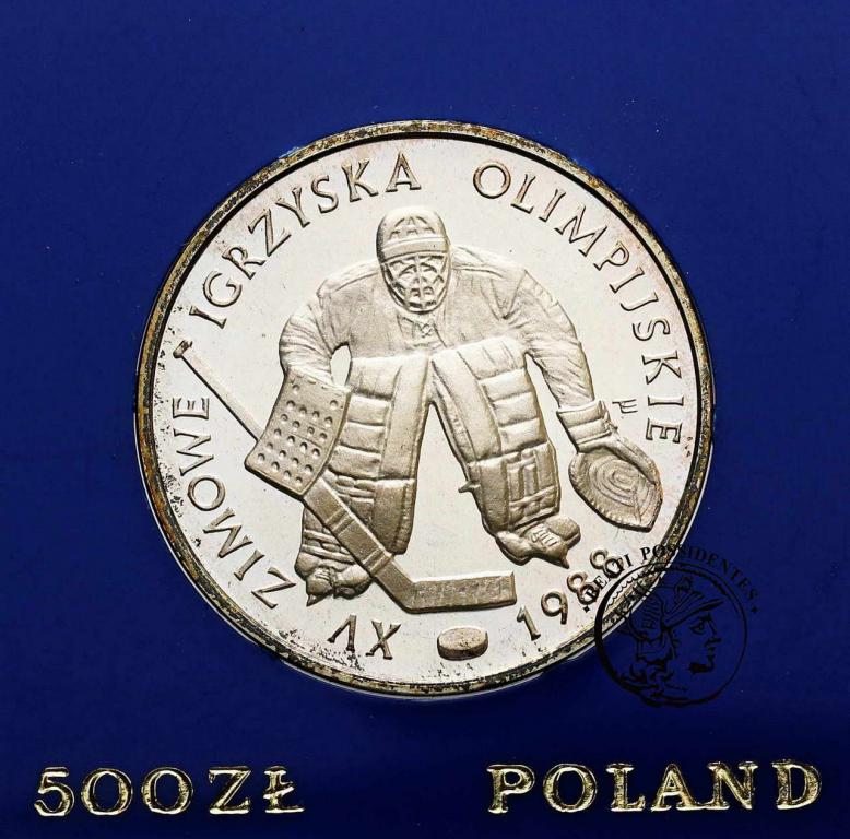 Polska PRL 500 złotych 1987 hokeista st.L/L-
