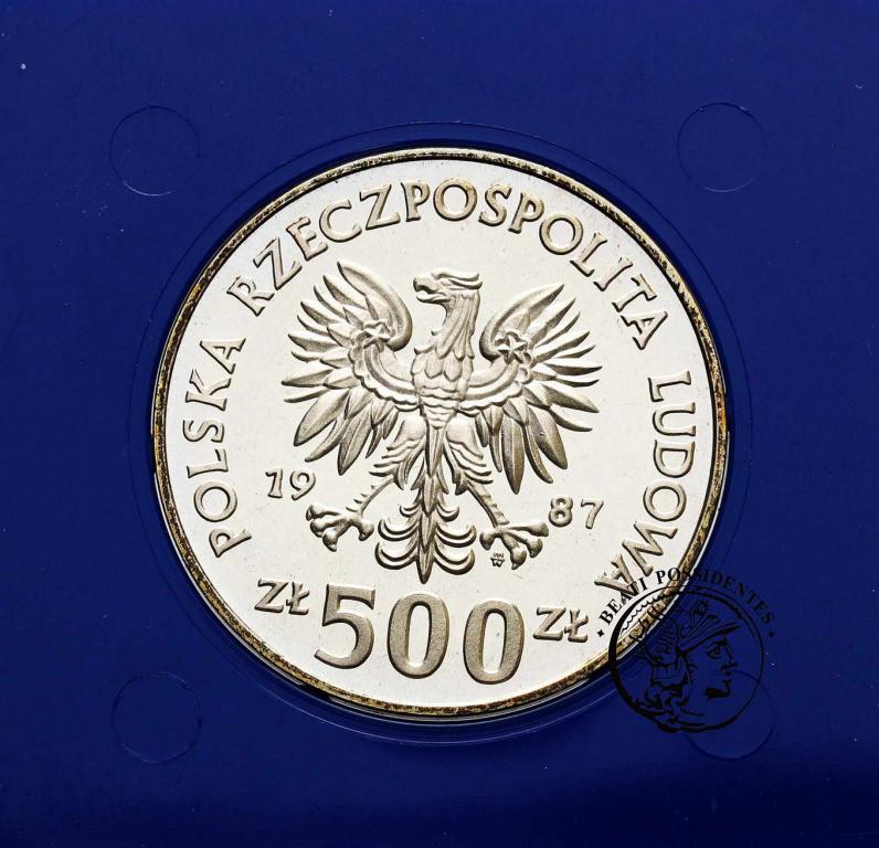 Polska PRL 500 złotych 1987 hokeista st.L/L-