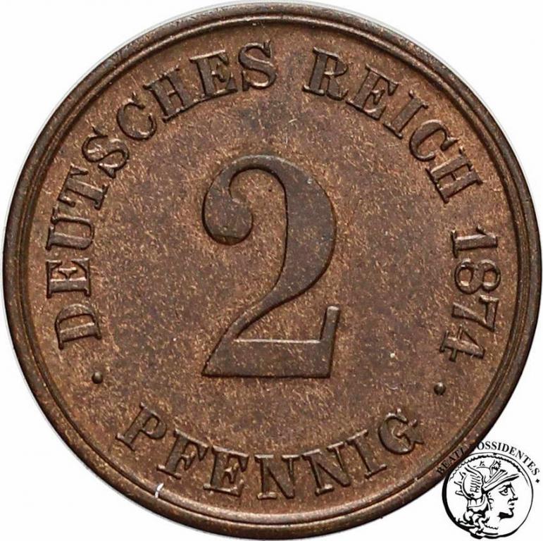Niemcy 2 Pfennig 1874 E st. 1