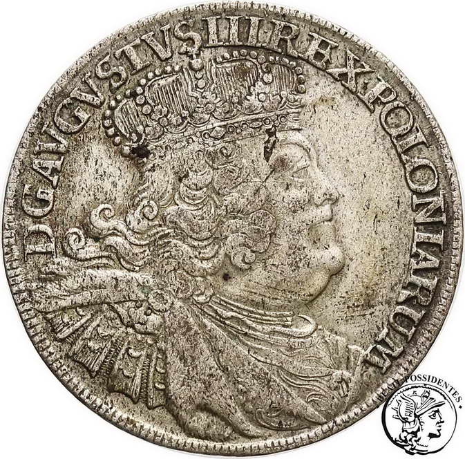 Polska August III Sas ort kor 1756 st.3