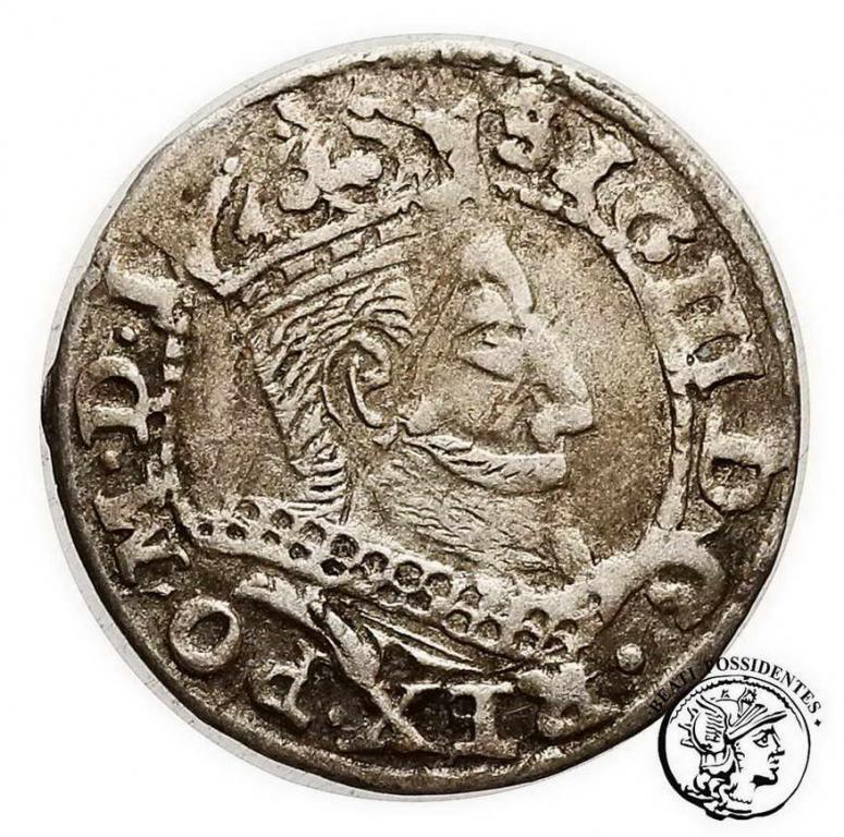 Polska Zygmunt III Waza grosz kor 1607 st.3+