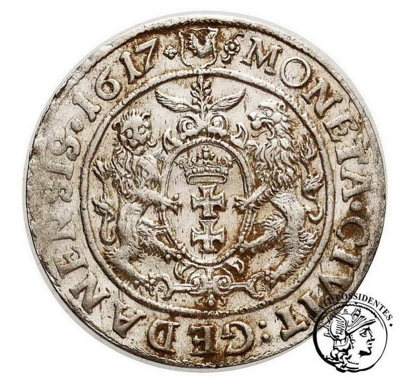 Polska Zygmunt III Waza ort gdański 1617 st.3+