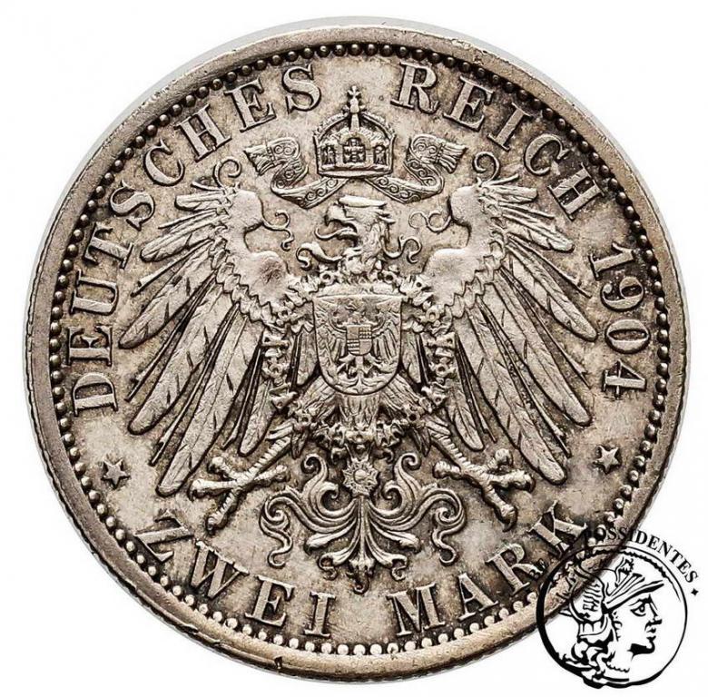 Niemcy Hesja 2 Marki 1904 st.3+
