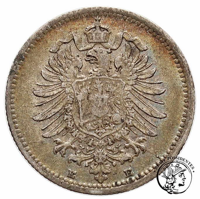 Niemcy Prusy 20 Fenigów 1876 E st.3+