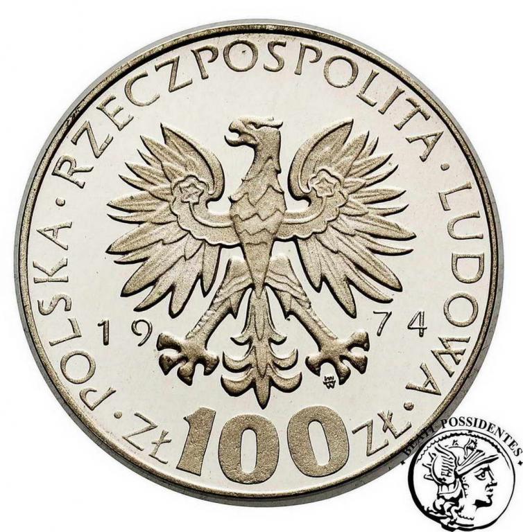 PRÓBA SREBRO 100 złotych 1974 Skłodowska st.L-