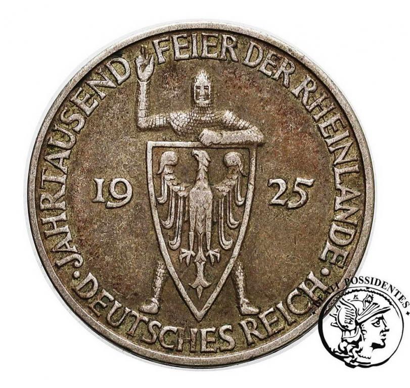 Niemcy Weimar 3 Marki 1925 D Rheinlande st.3