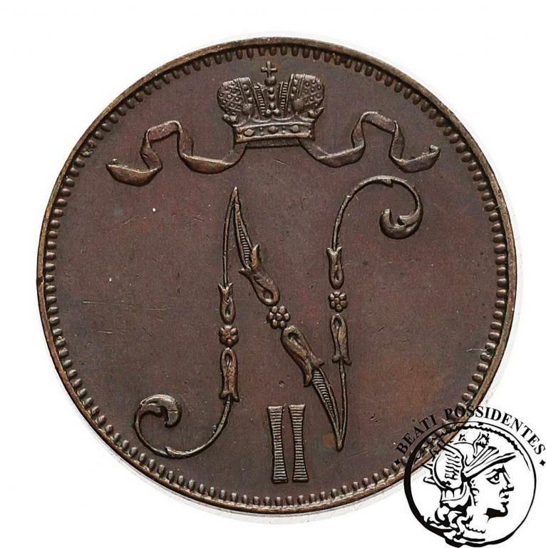 Finlandia 5 Pennia 1901 Mikołaj II st. 1-