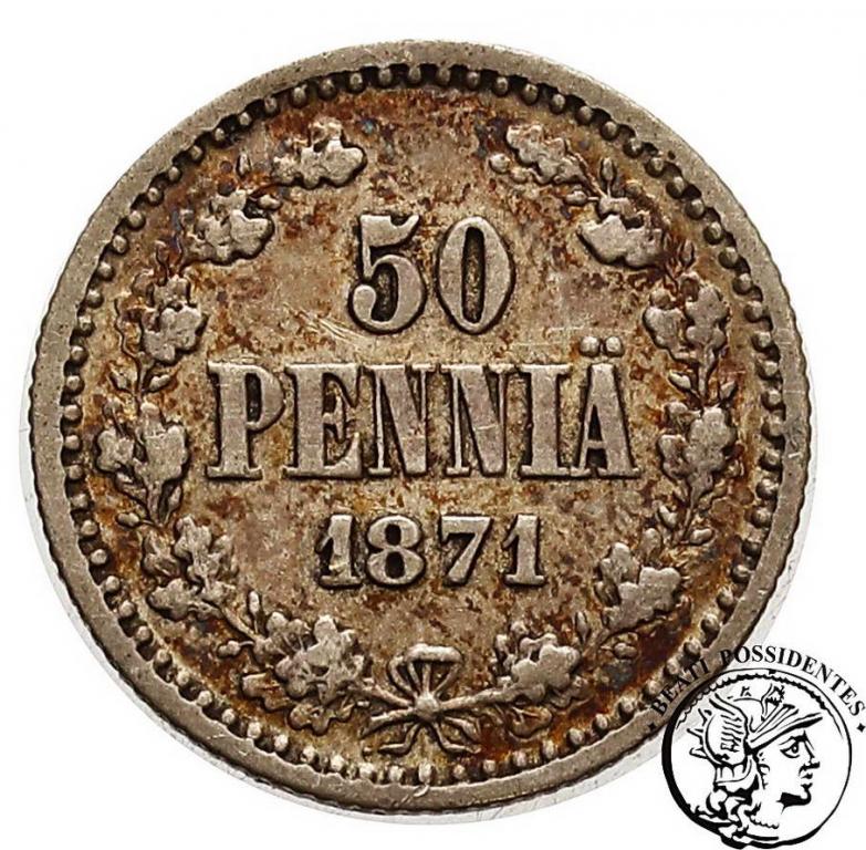 Finlandia 50 Pennia 1871 Alexander II st. 3