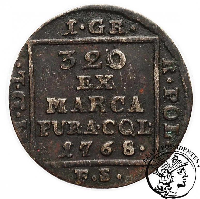 Polska St.A. Poniatowski grosz srebrn 1768 FS st3+