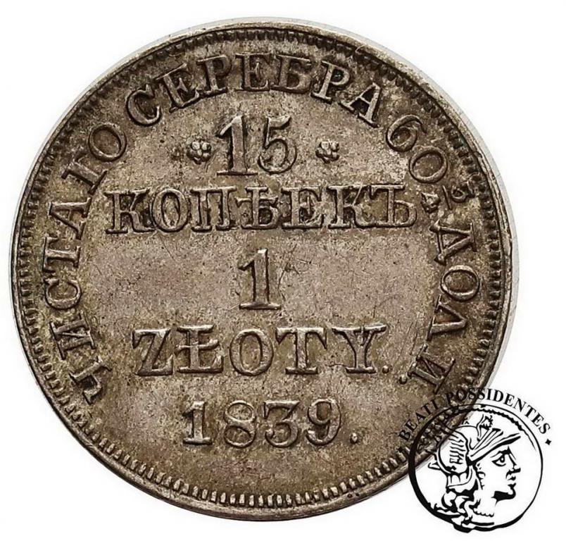 XIX w. 15 Kop = 1 złoty 1839 MW Mikołaj I st. 2