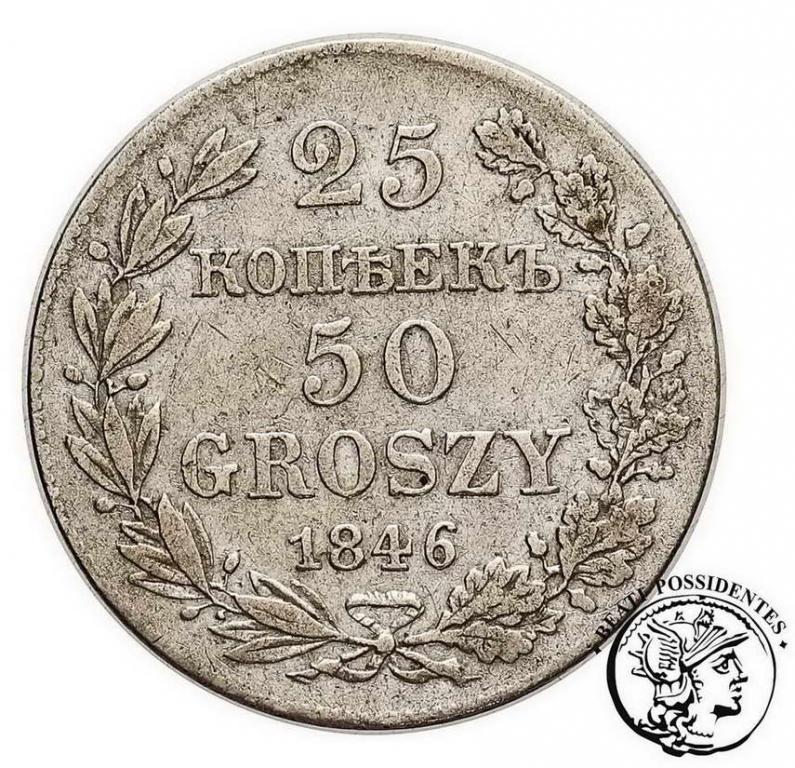 XIX w. 25 Kop = 50 groszy 1846 MW Mikołaj I st.3-