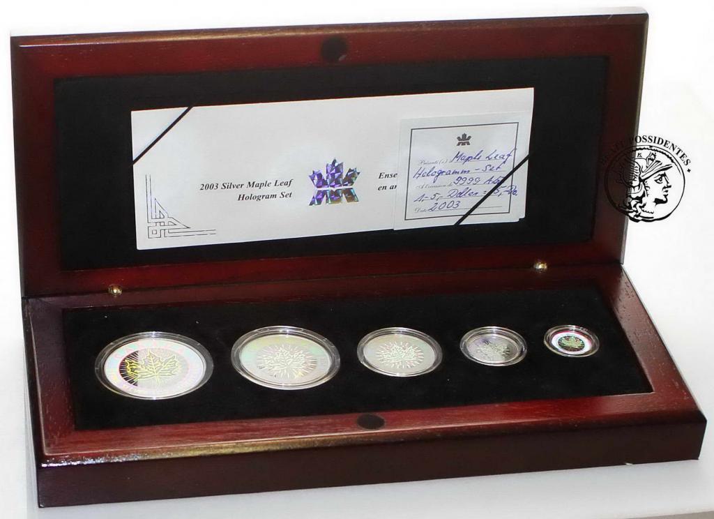 Kanada 2003 komplet 5 monet srebro st. 1