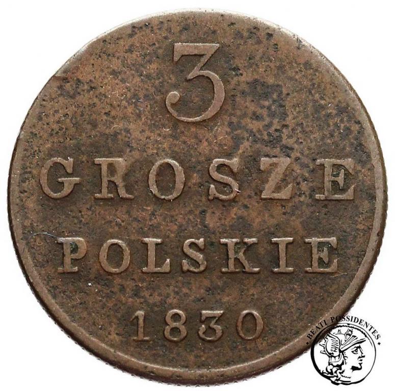 Polska XIX w. trojak 1830 FH st.3