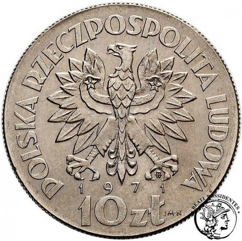 PRÓBA Nikiel 10 złotych 1971 FAO biust st.1/1-
