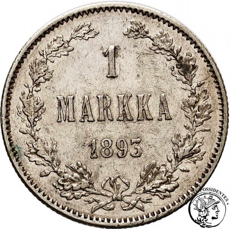 Rosja / Finlandia Alexander III 1 Markka 1893 st.3