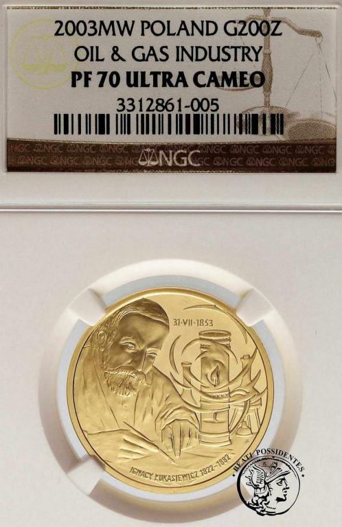 200 złotych 2003 Przemysł Naftowy NGC PF70 UC