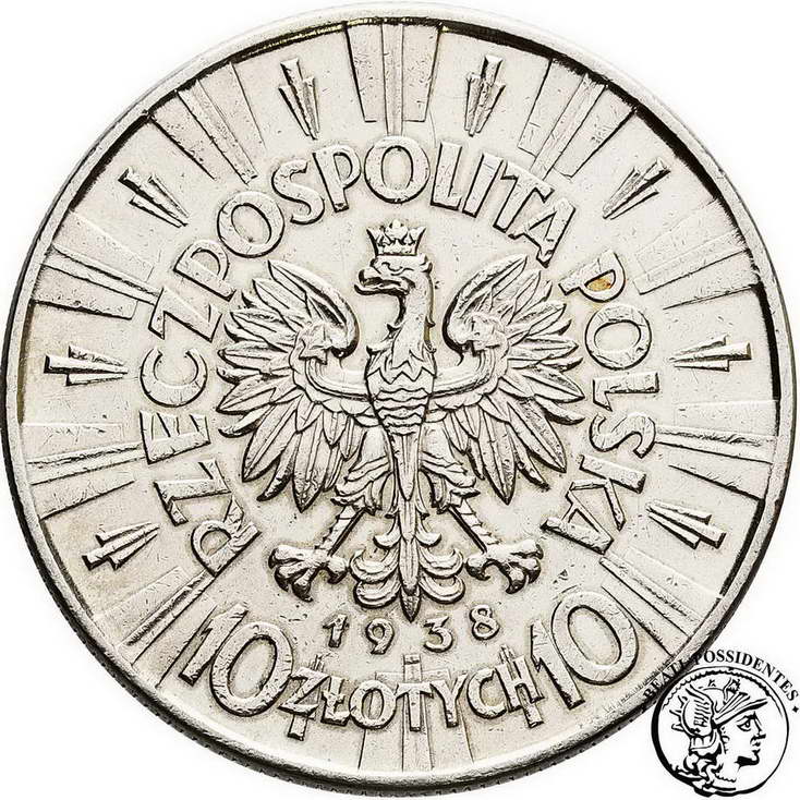 Polska 10 złotych 1938 Piłsudski st. 3-