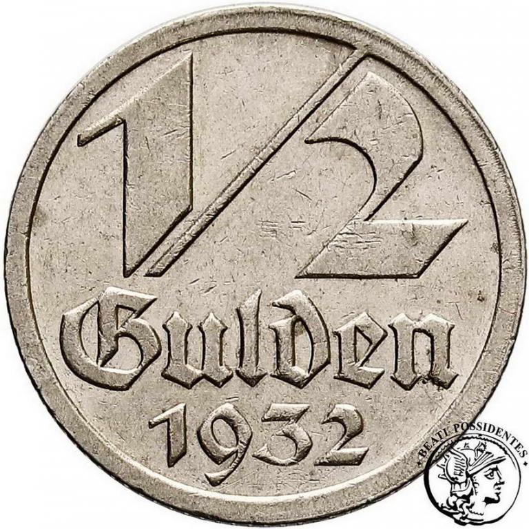 Polska W Miasto Gdańsk 1/2 Guldena 1932 st. 2-