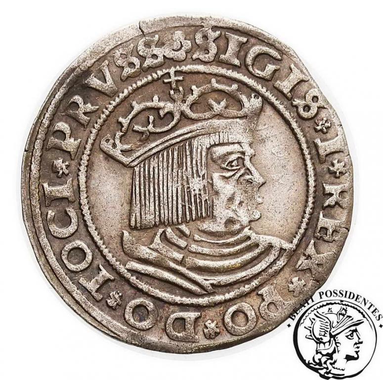 Polska Zygmunt I Stary grosz pruski 1529 st.3+
