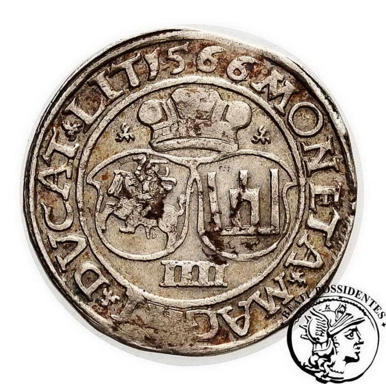 Polska Zygmunt II August czworak lit 1566 st.3+