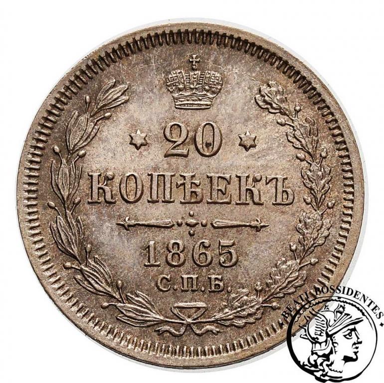 Rosja 20 kopiejek 1865 Alexander II st. 1-